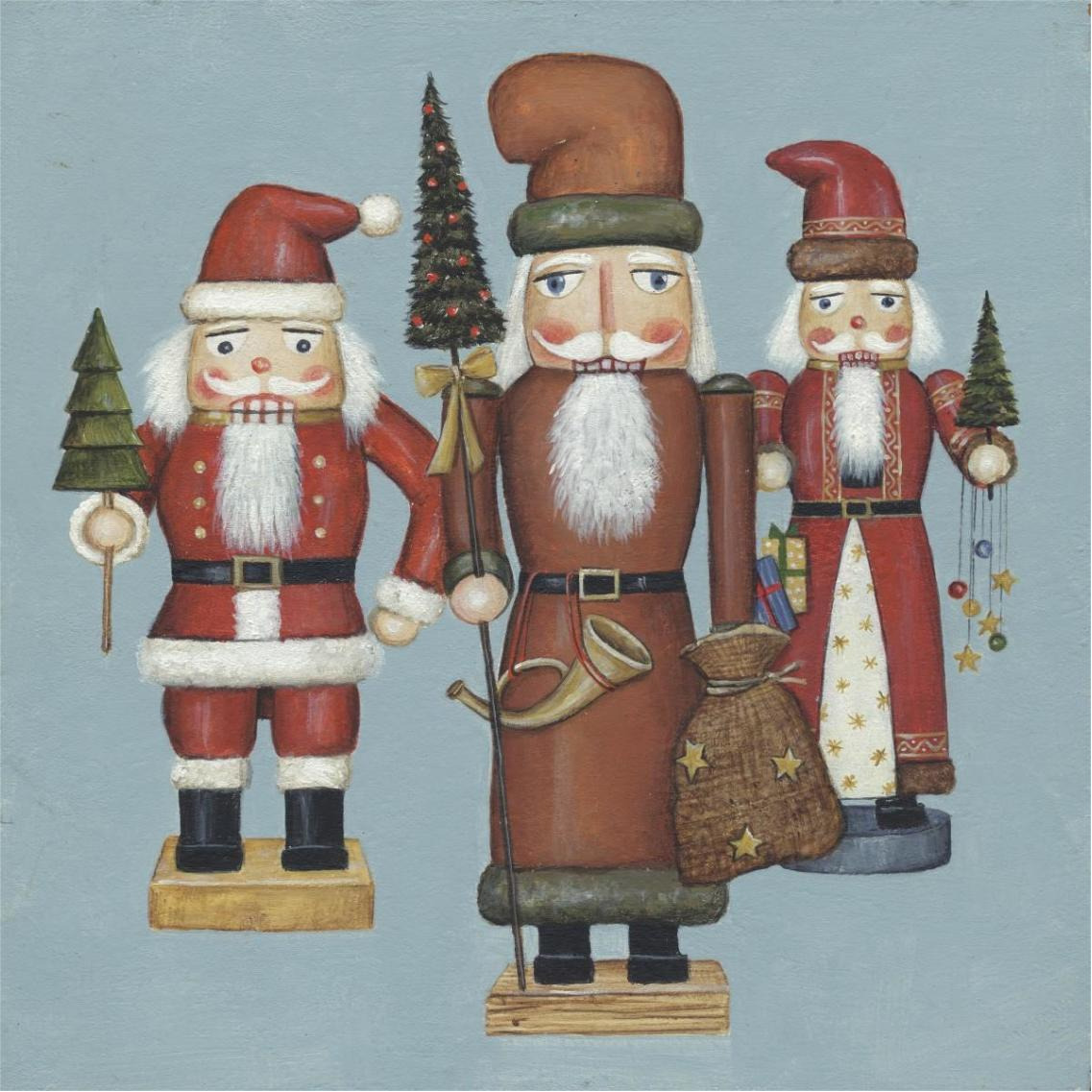 Santa Nutcrackers -Paper Art-38&quotx38"