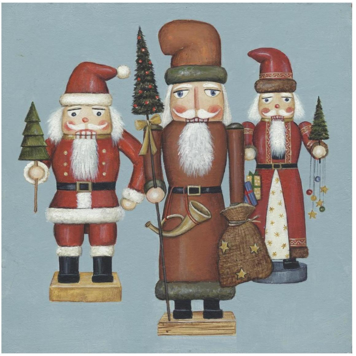 Santa Nutcrackers -Paper Art-42&quotx42"