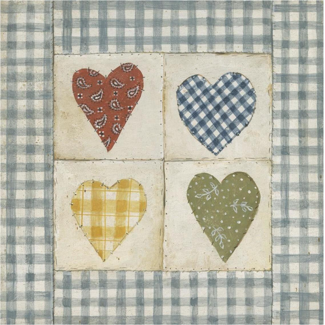 Americana Hearts -Paper Art-38&quotx38"