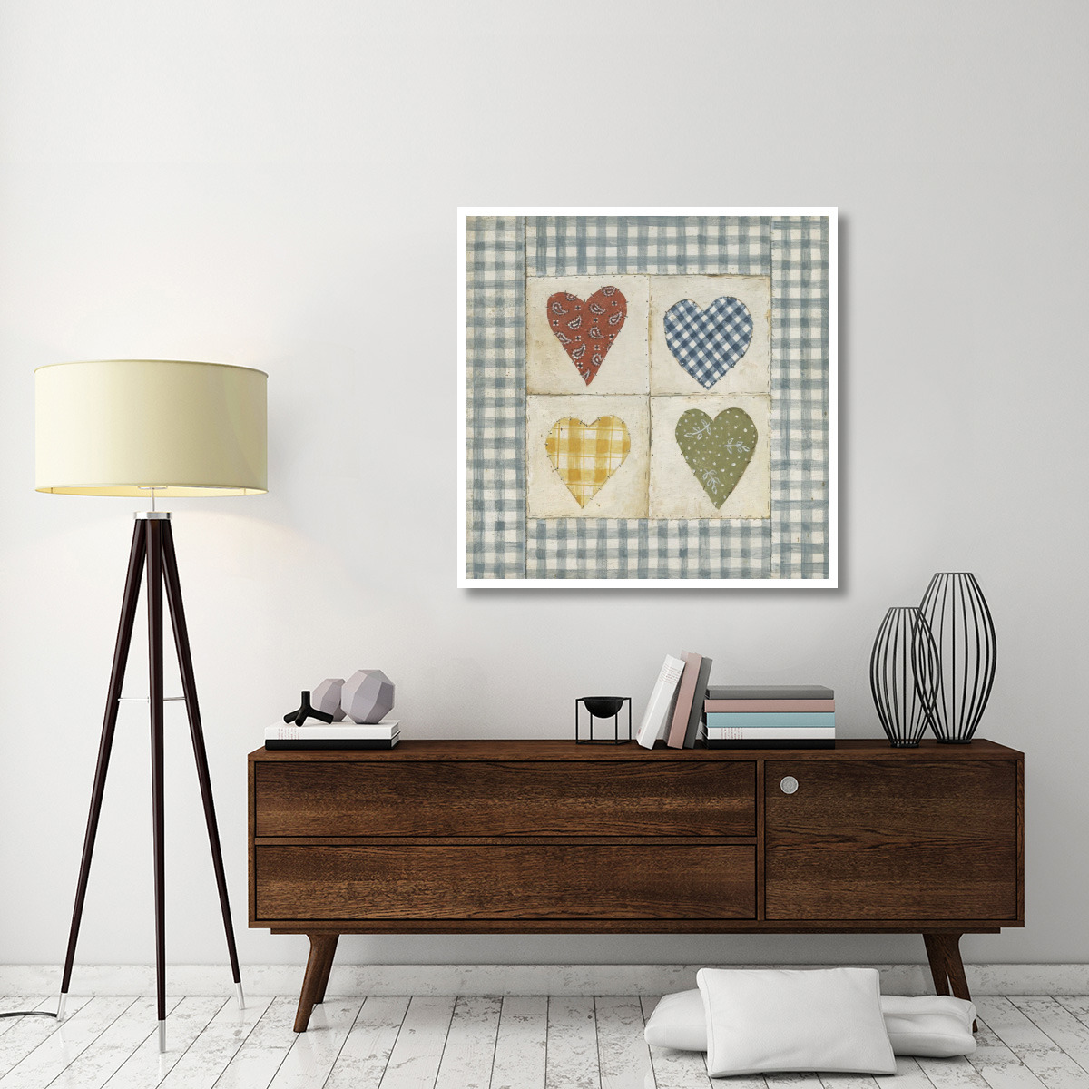Americana Hearts -Paper Art-42&quotx42"