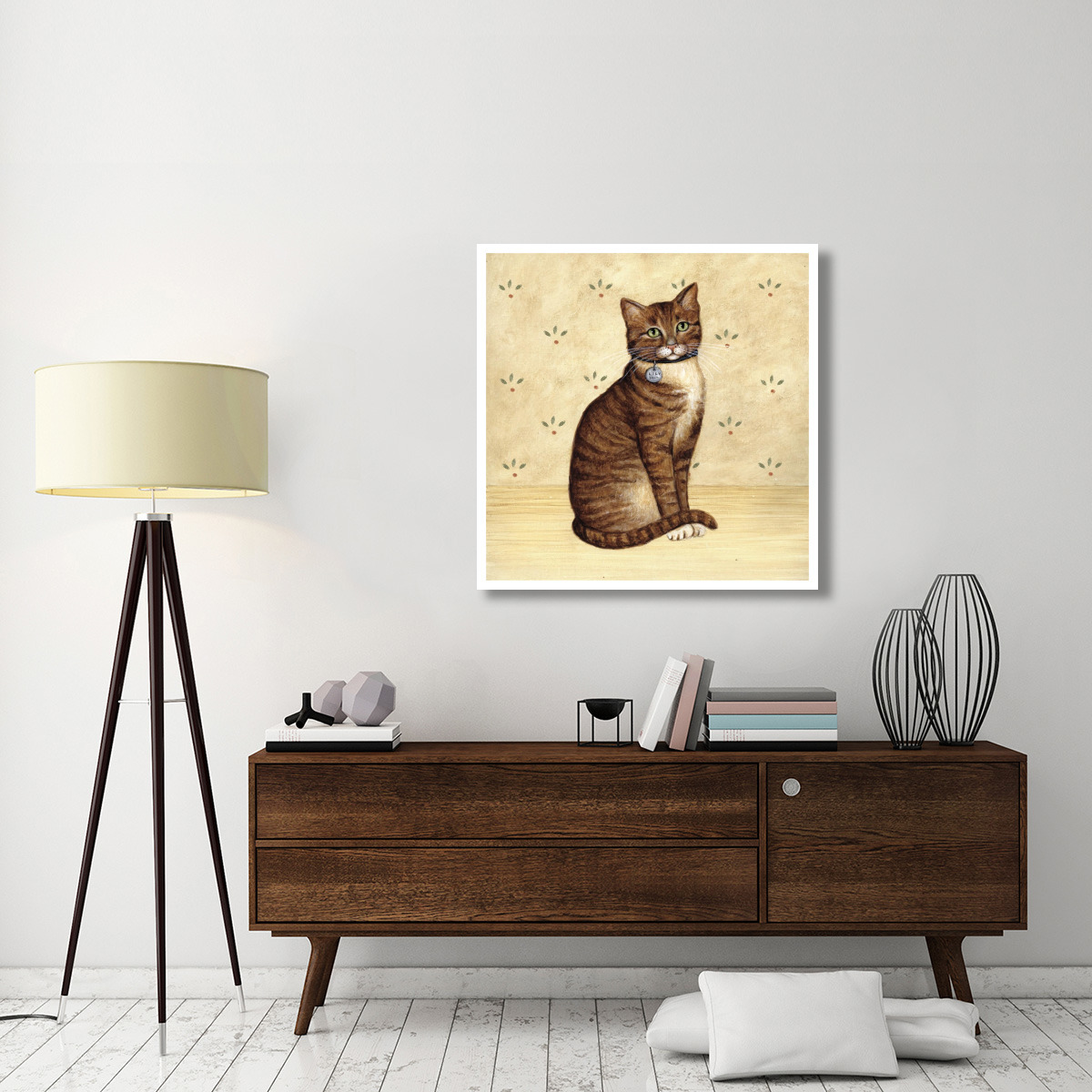 Country Kitty IV -Paper Art-38&quotx38"