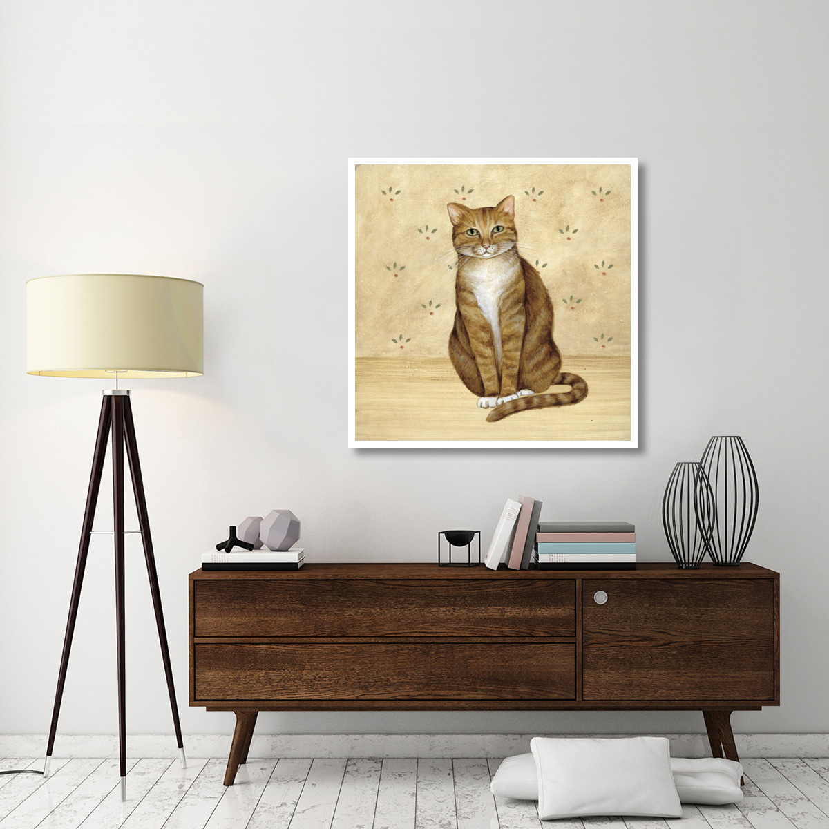 Country Kitty II -Paper Art-42&quotx42"