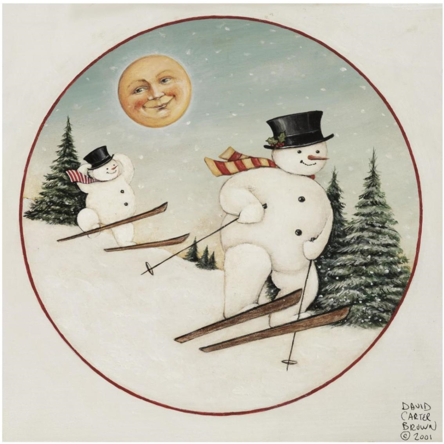 Merry Lil Snowman -Paper Art-32&quotx32"