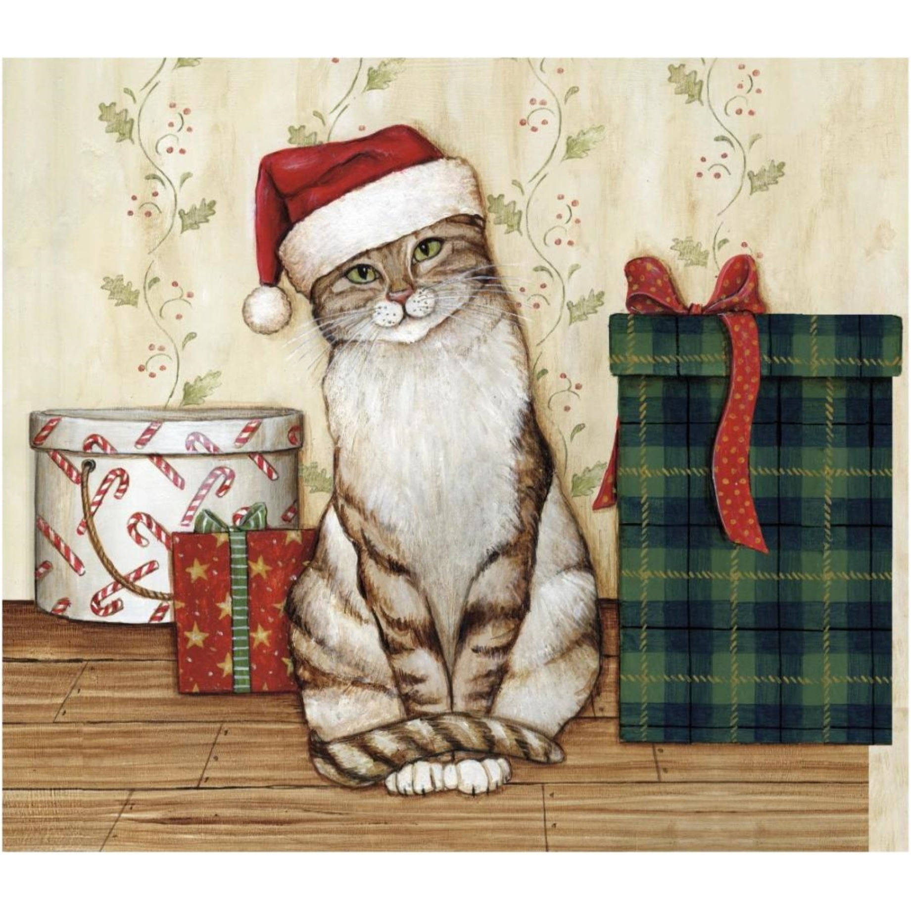 Christmas Kitty III -Paper Art-24&quotx21.36"