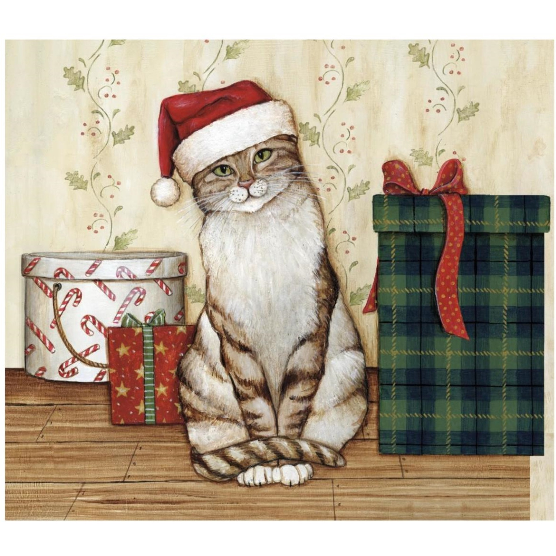 Christmas Kitty III -Paper Art-42&quotx37.2"