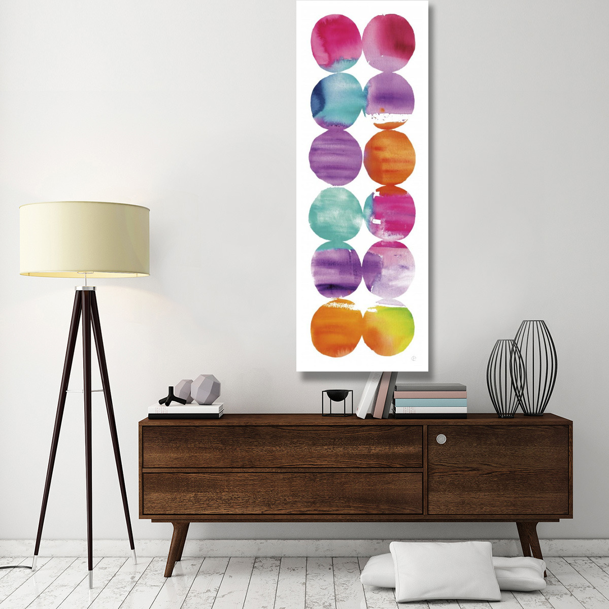Spring Dots Panel I -Paper Art-26&quotx74"