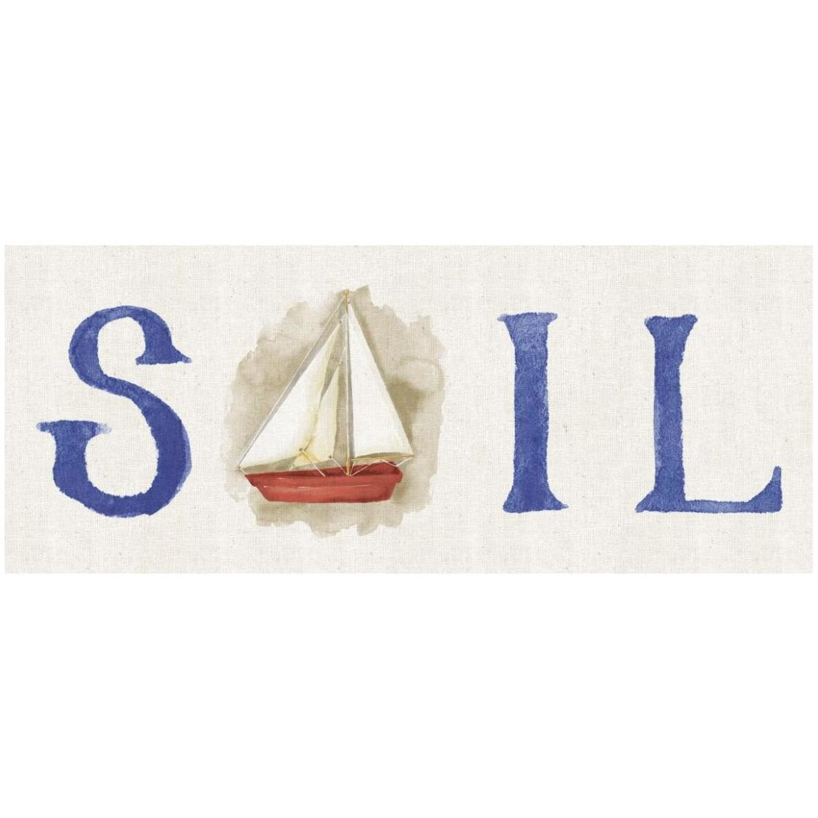 New Horizons Sail on Linen -Paper Art-77&quotx32"