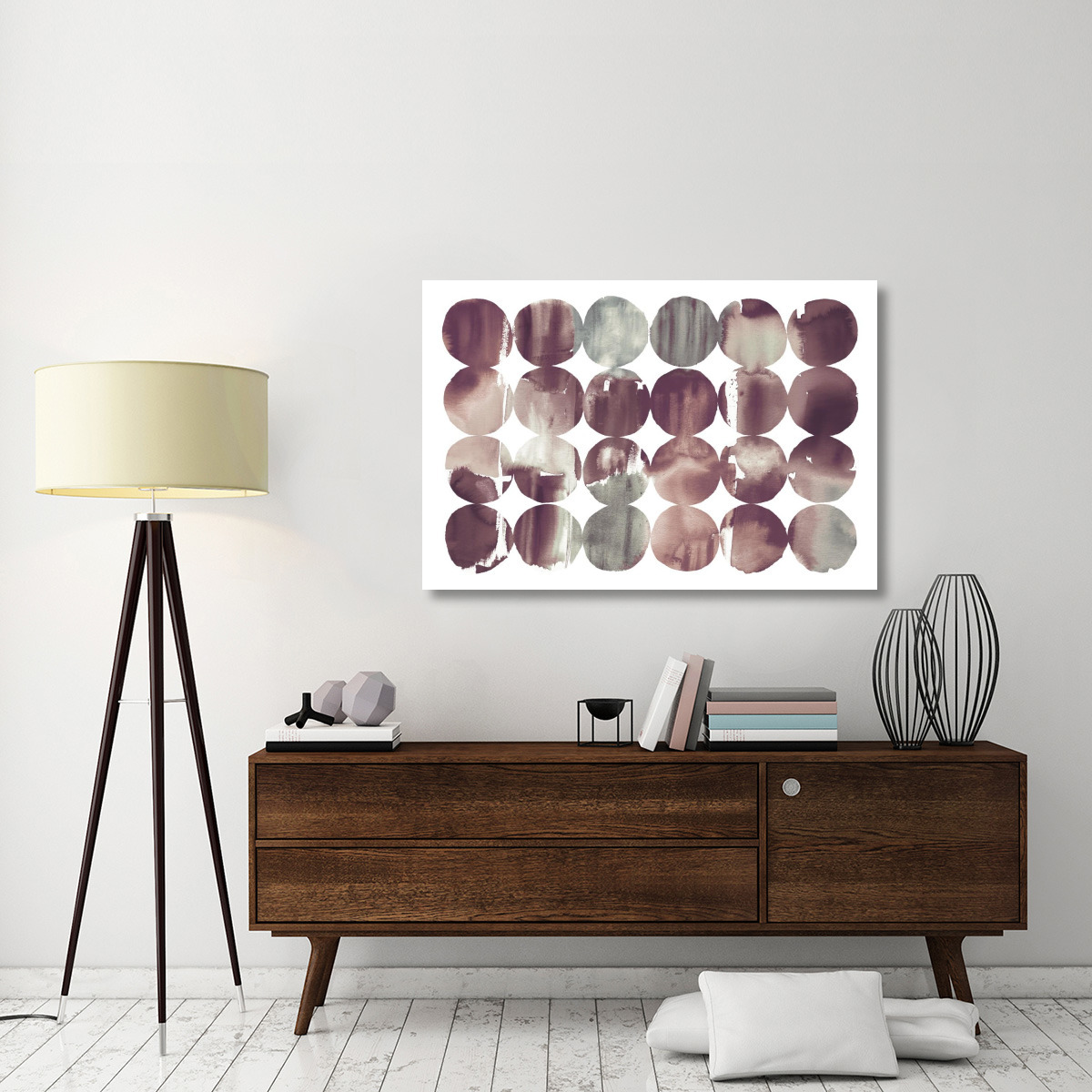 Spring Dots Plum -Paper Art-50&quotx34"