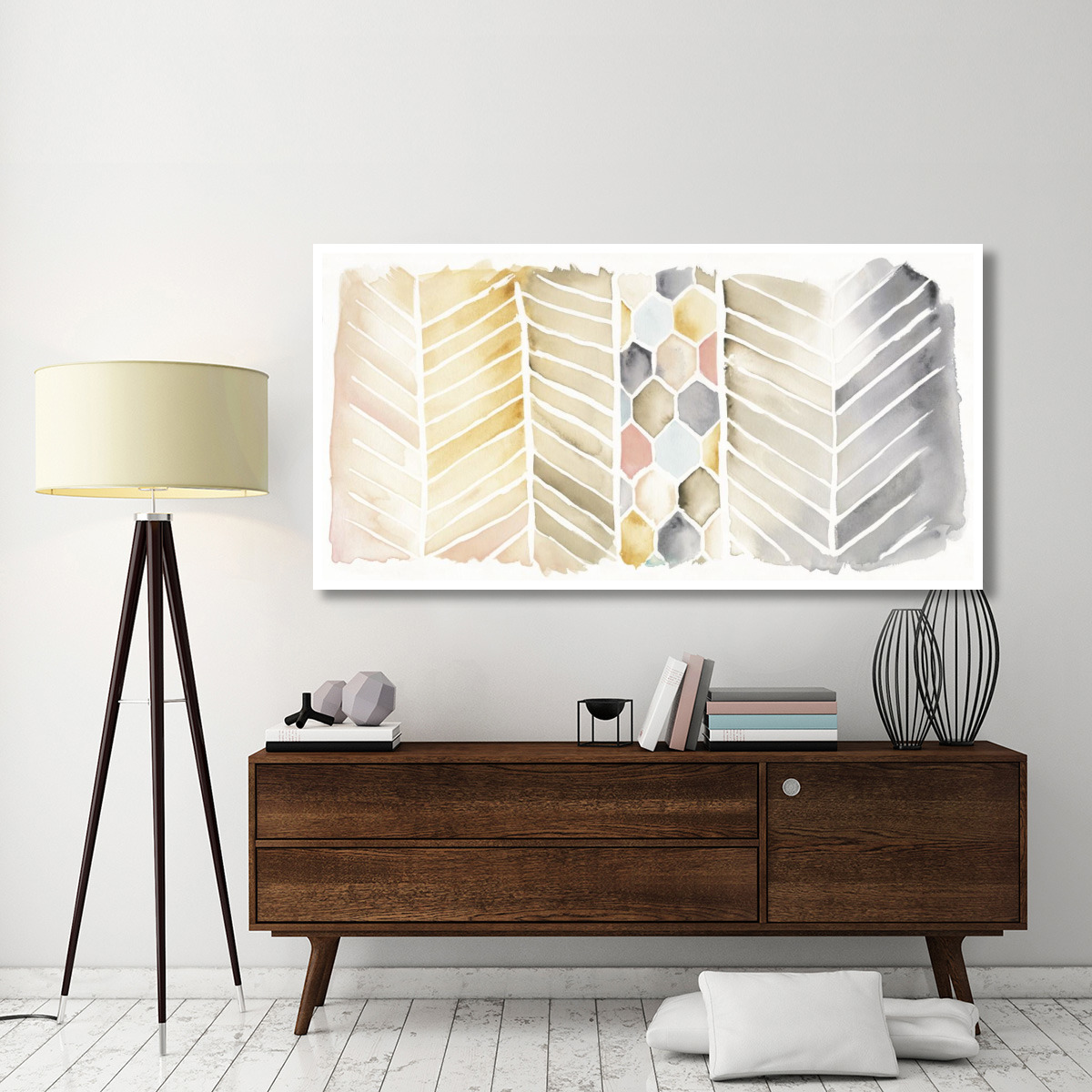 Watercolor Chevron Crop -Paper Art-74&quotx38"