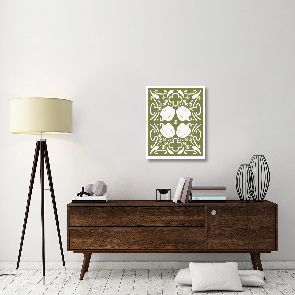 Retro Pepper Otomi Silhouette -Paper Art-24&quotx30"
