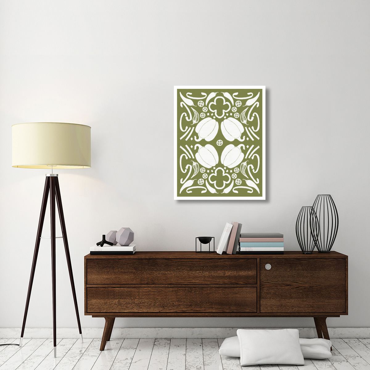 Retro Pepper Otomi Silhouette -Paper Art-30&quotx37"