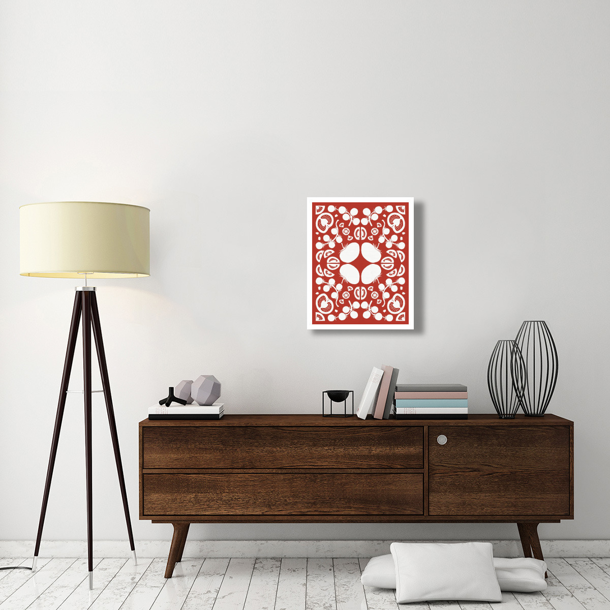 Retro Tomato Otomi Silhouette -Paper Art-22&quotx26"