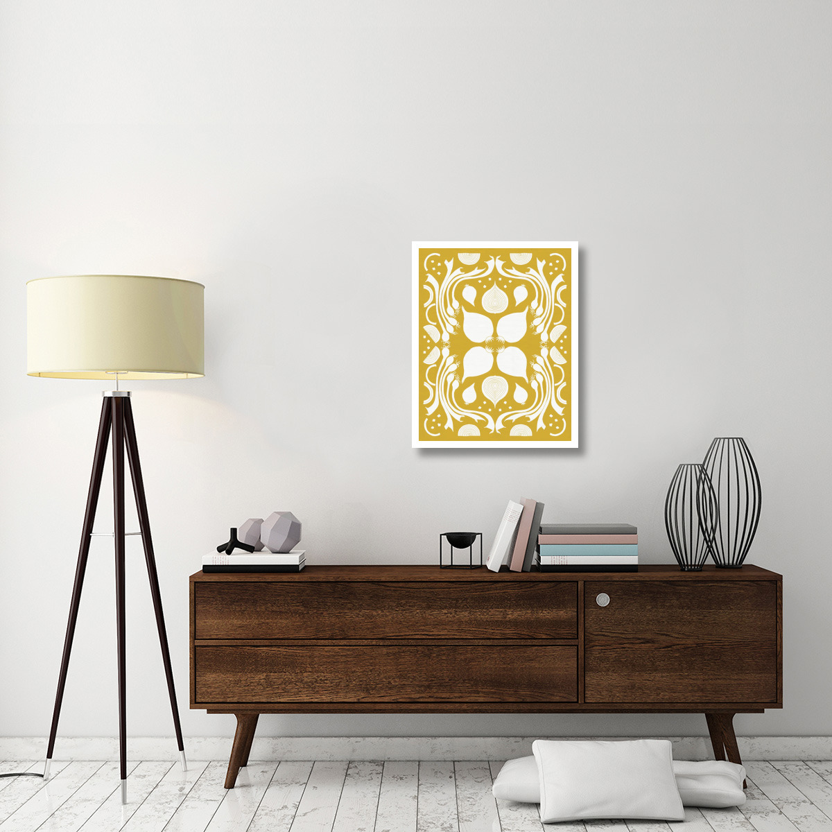 Retro Onion Otomi Silhouette -Paper Art-24&quotx30"