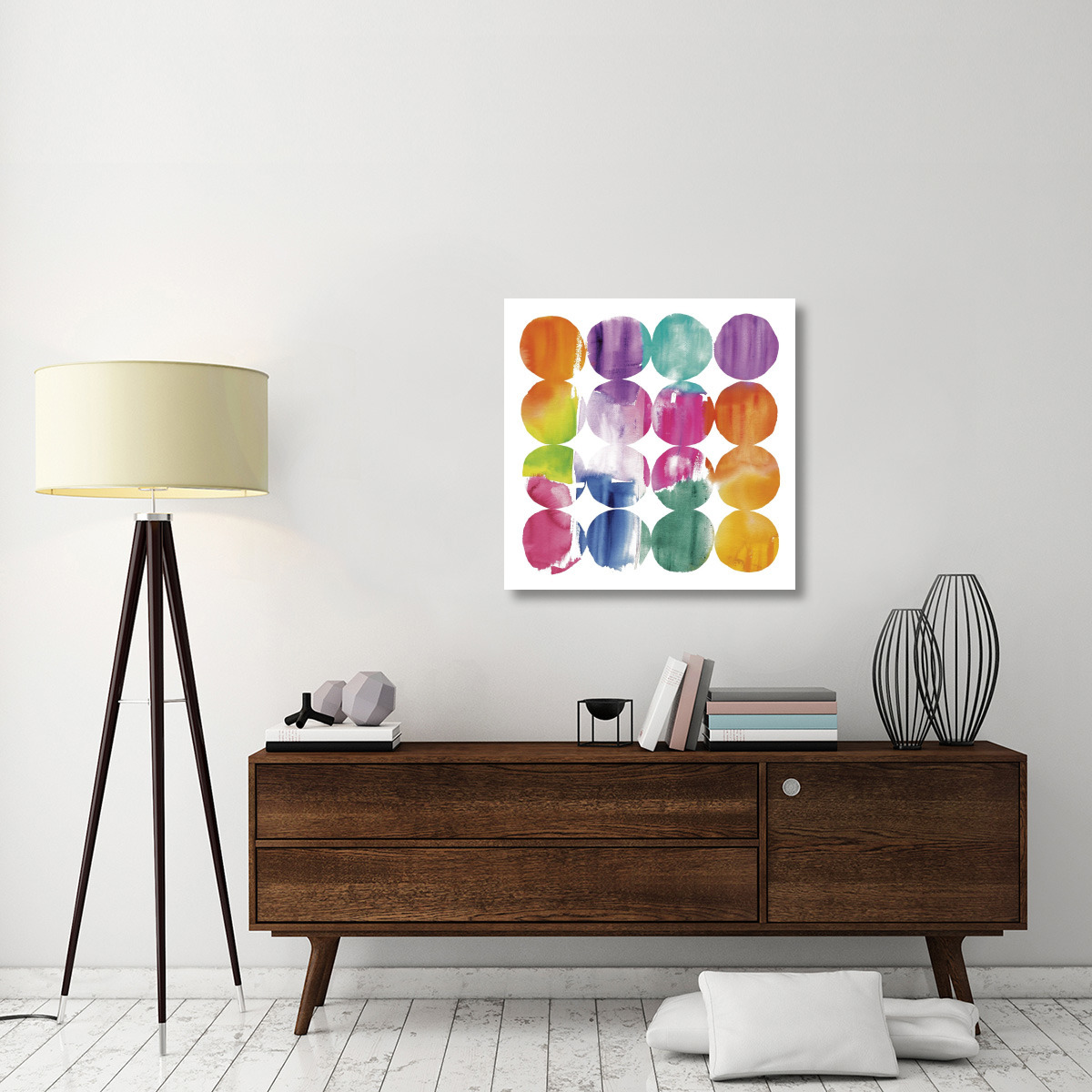Spring Dots Crop with White Border -Paper Art-32&quotx32"