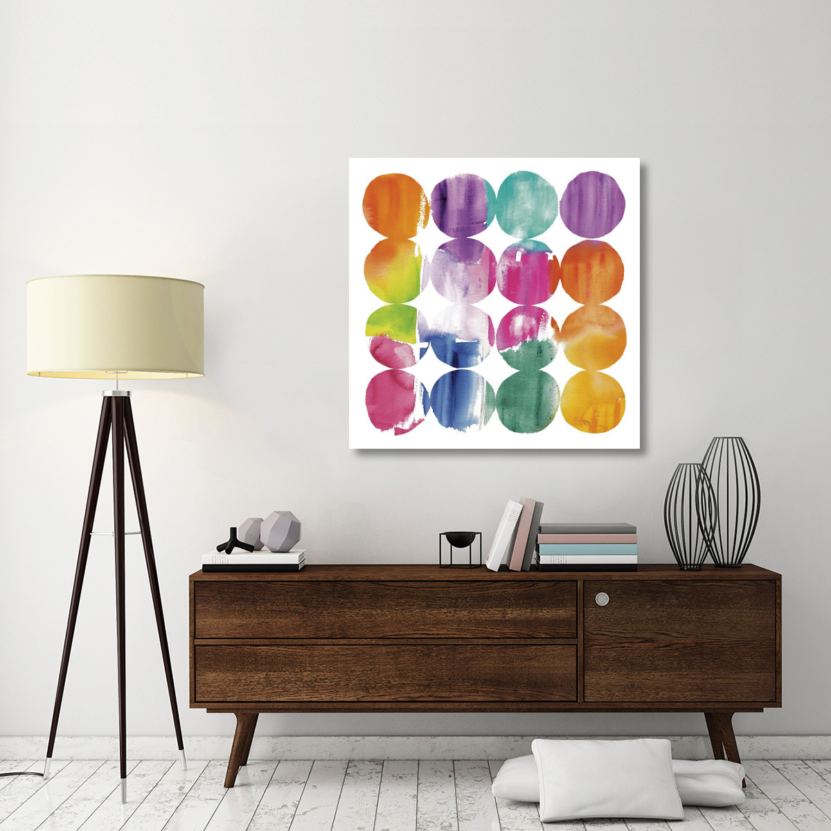 Spring Dots Crop with White Border -Paper Art-42&quotx42"