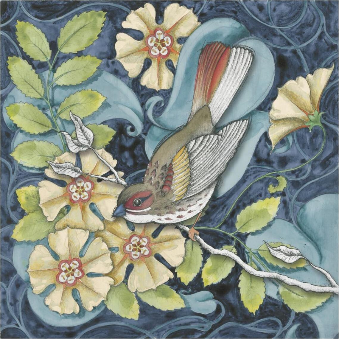 Arts and Crafts Bird II -Paper Art-38&quotx38"
