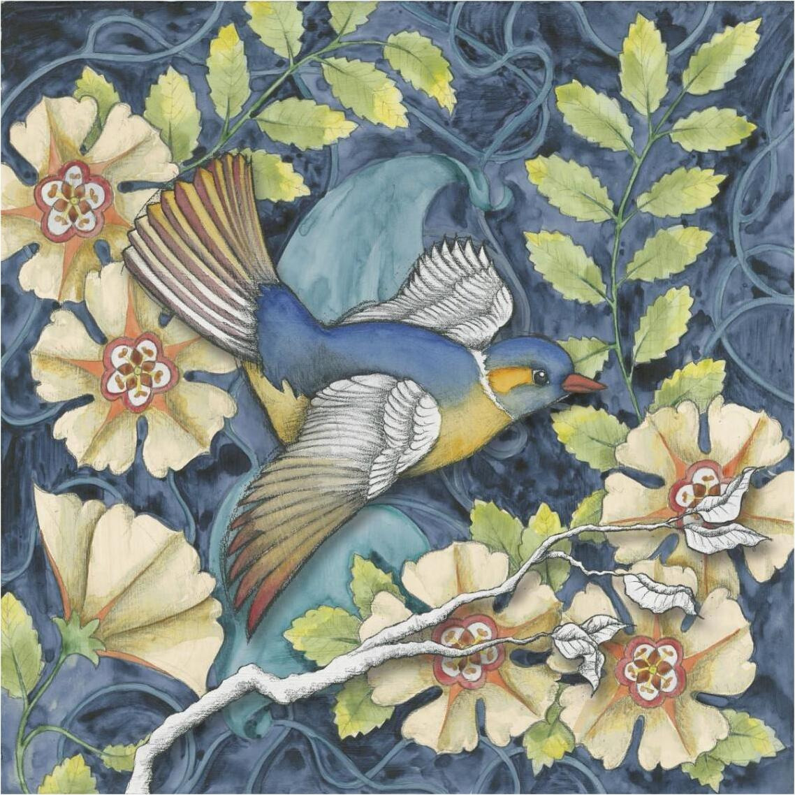 Arts and Crafts Bird III -Paper Art-38&quotx38"