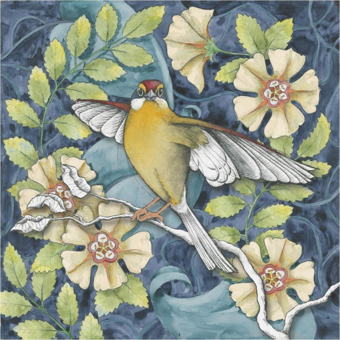 Arts and Crafts Bird IV -Paper Art-38&quotx38"