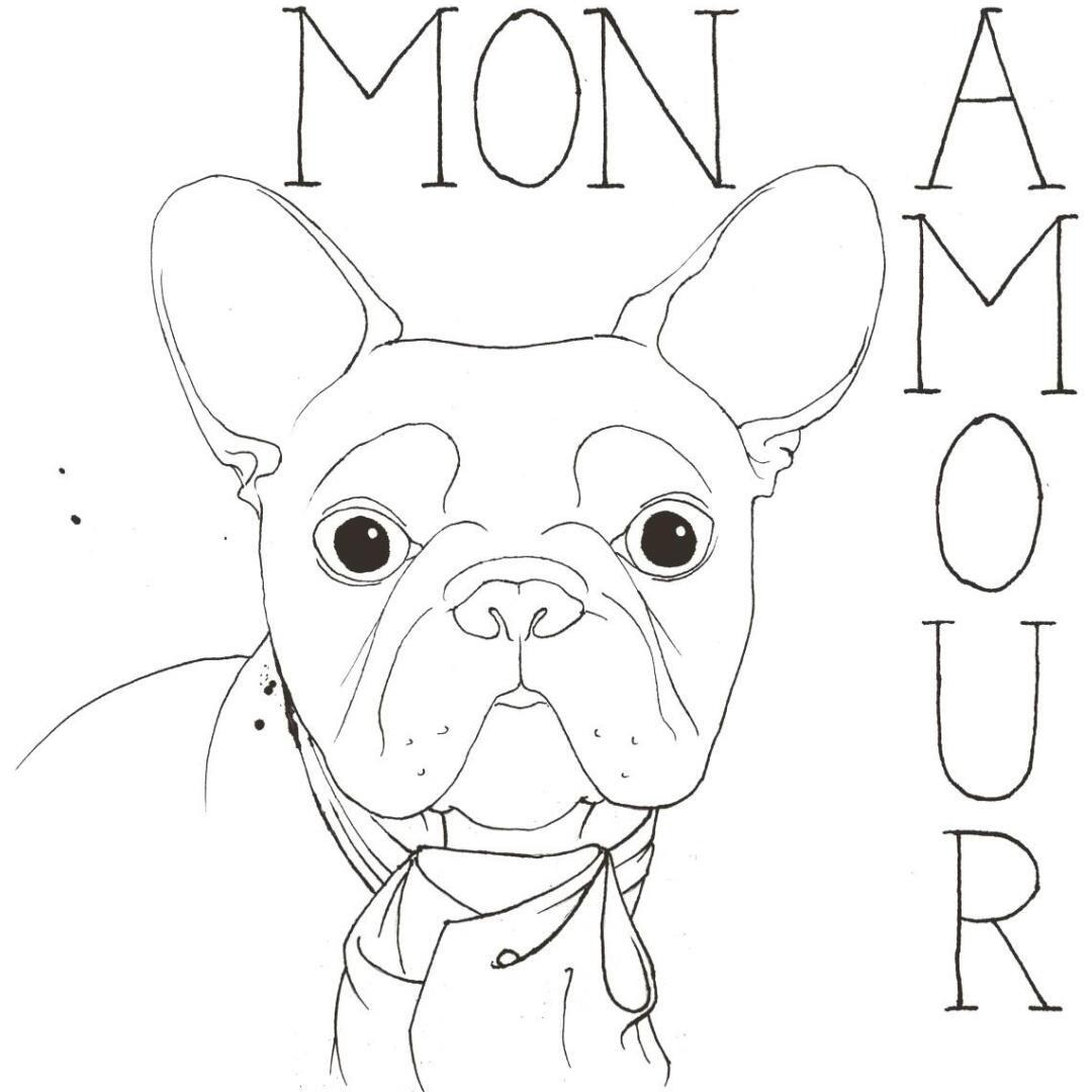 Puppy Love Frenchie -Paper Art-38&quotx38"