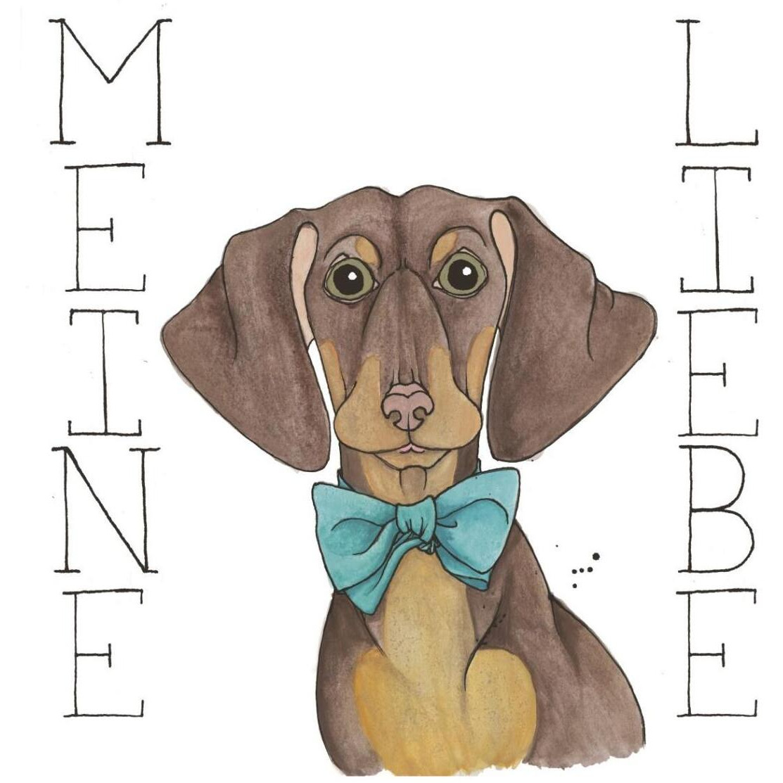 Puppy Love Dachshund Color -Paper Art-42&quotx42"