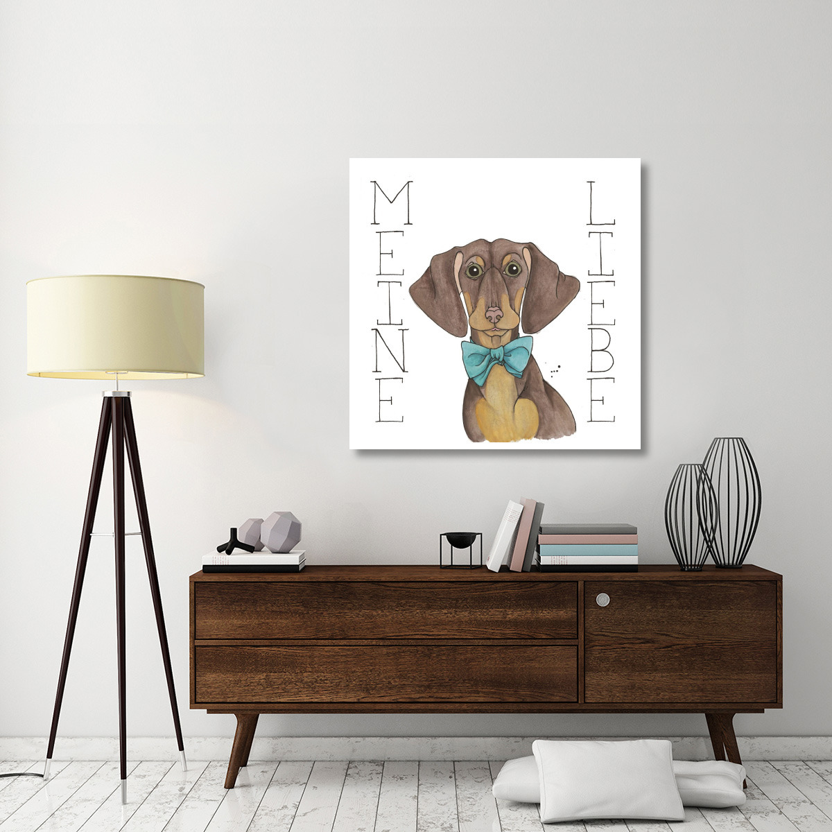 Puppy Love Dachshund Color -Paper Art-42&quotx42"