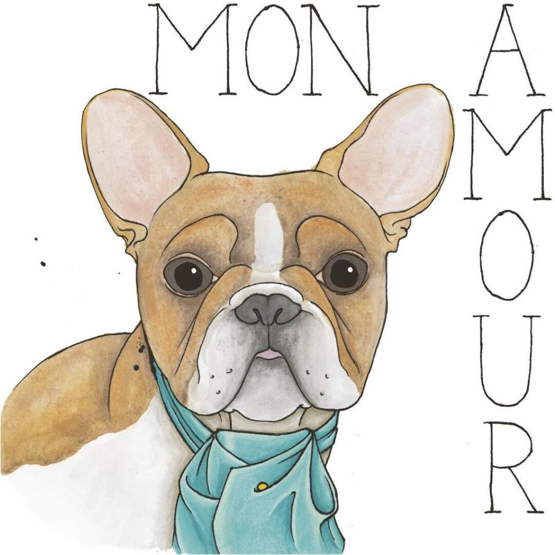 Puppy Love Frenchie Color -Paper Art-38&quotx38"