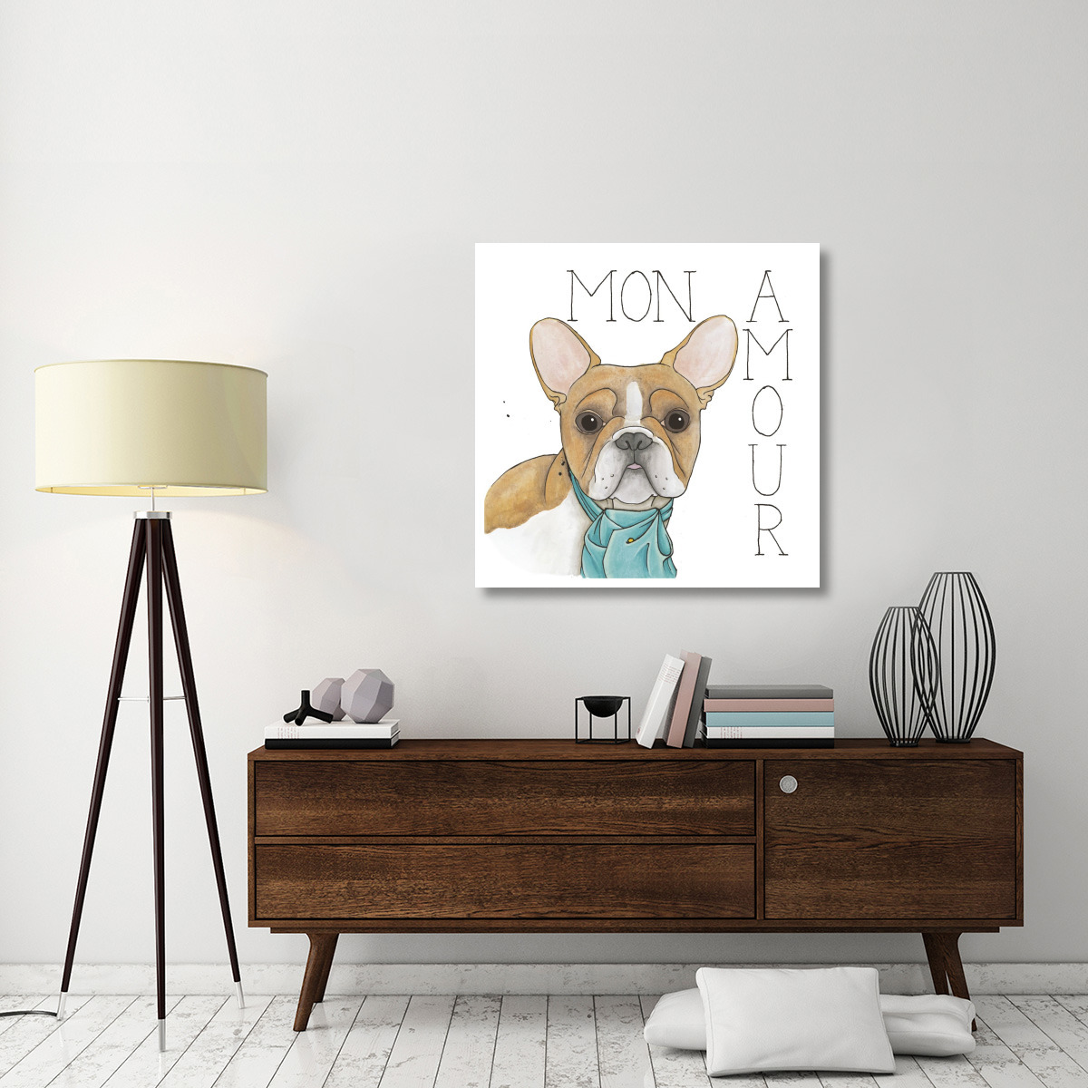 Puppy Love Frenchie Color -Paper Art-38&quotx38"