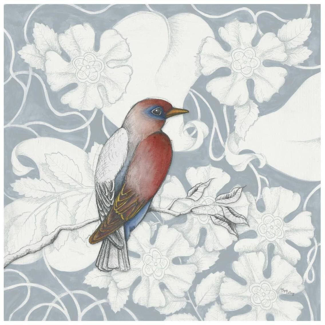 Arts and Crafts Birds I Tone on Tone -Paper Art-26&quotx26"