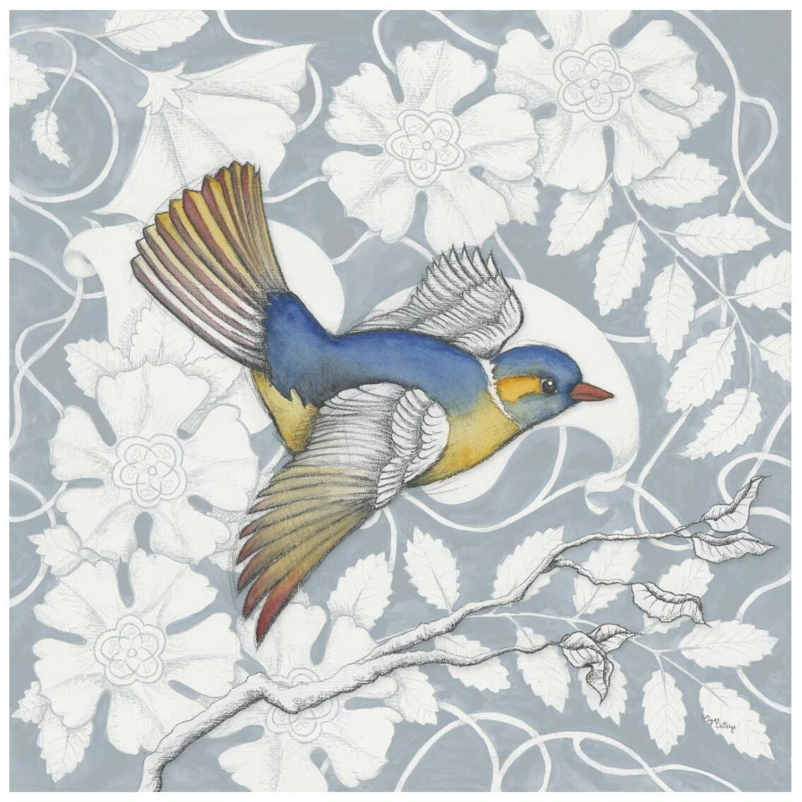 Arts and Crafts Birds III Tone on Tone -Paper Art-26&quotx26"