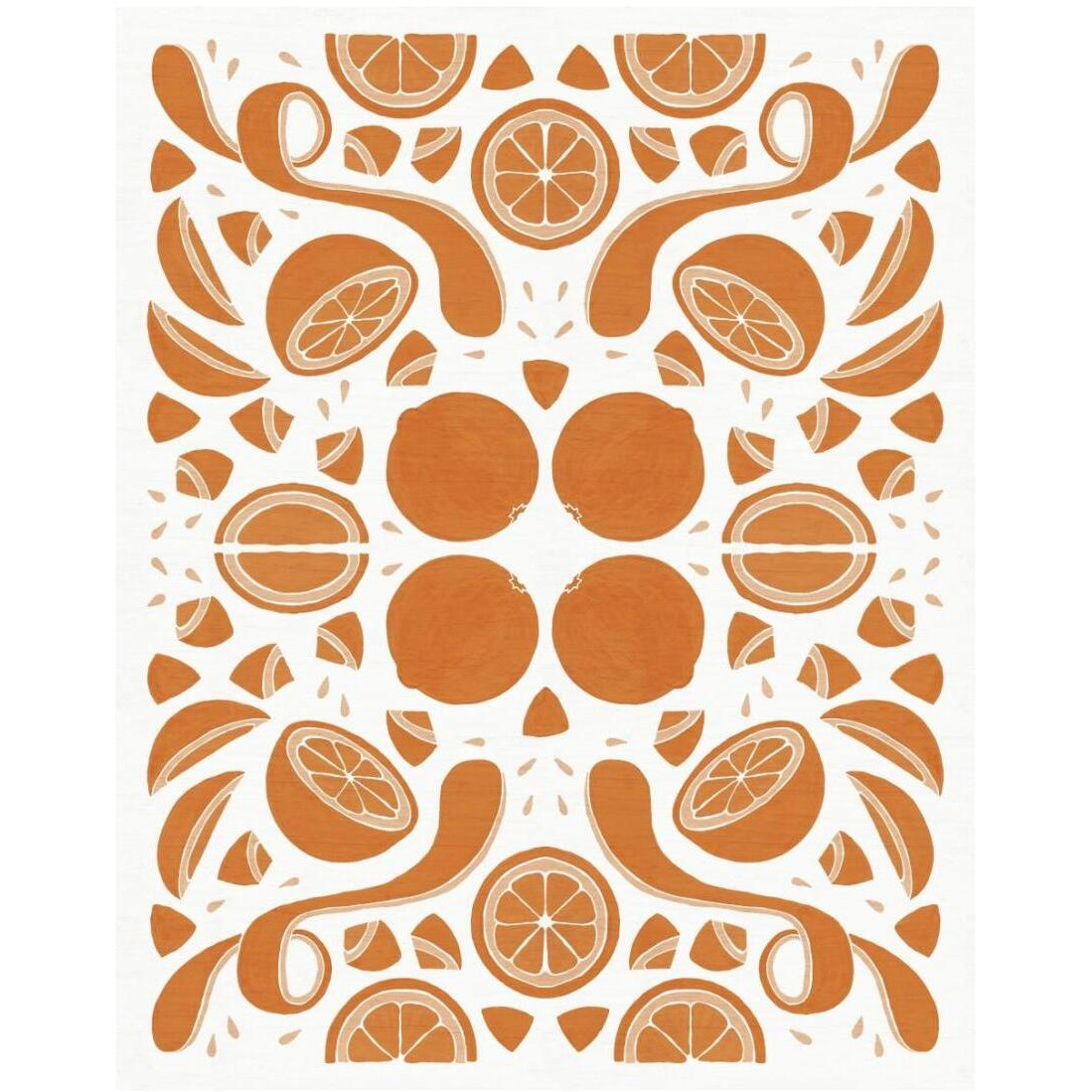 Retro Orange Otomi Monotone -Paper Art-18&quotx22"