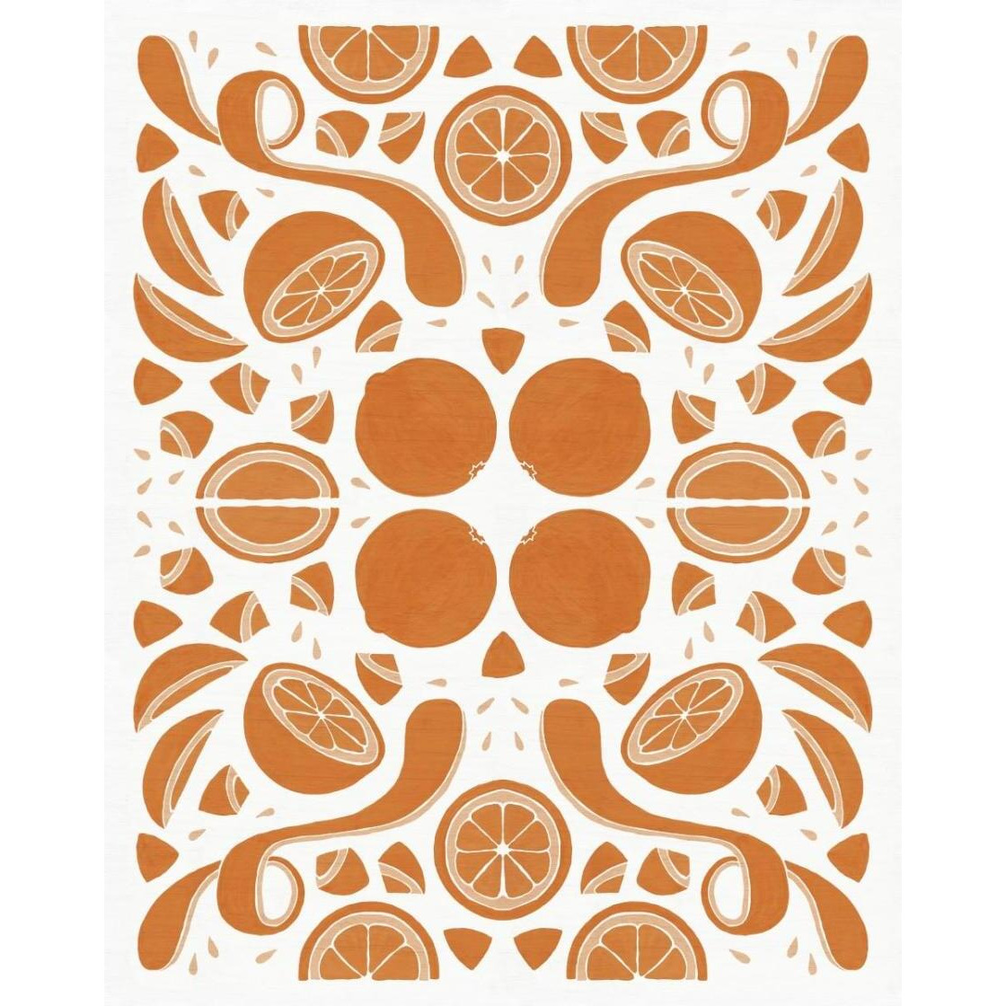 Retro Orange Otomi Monotone -Paper Art-24&quotx30"
