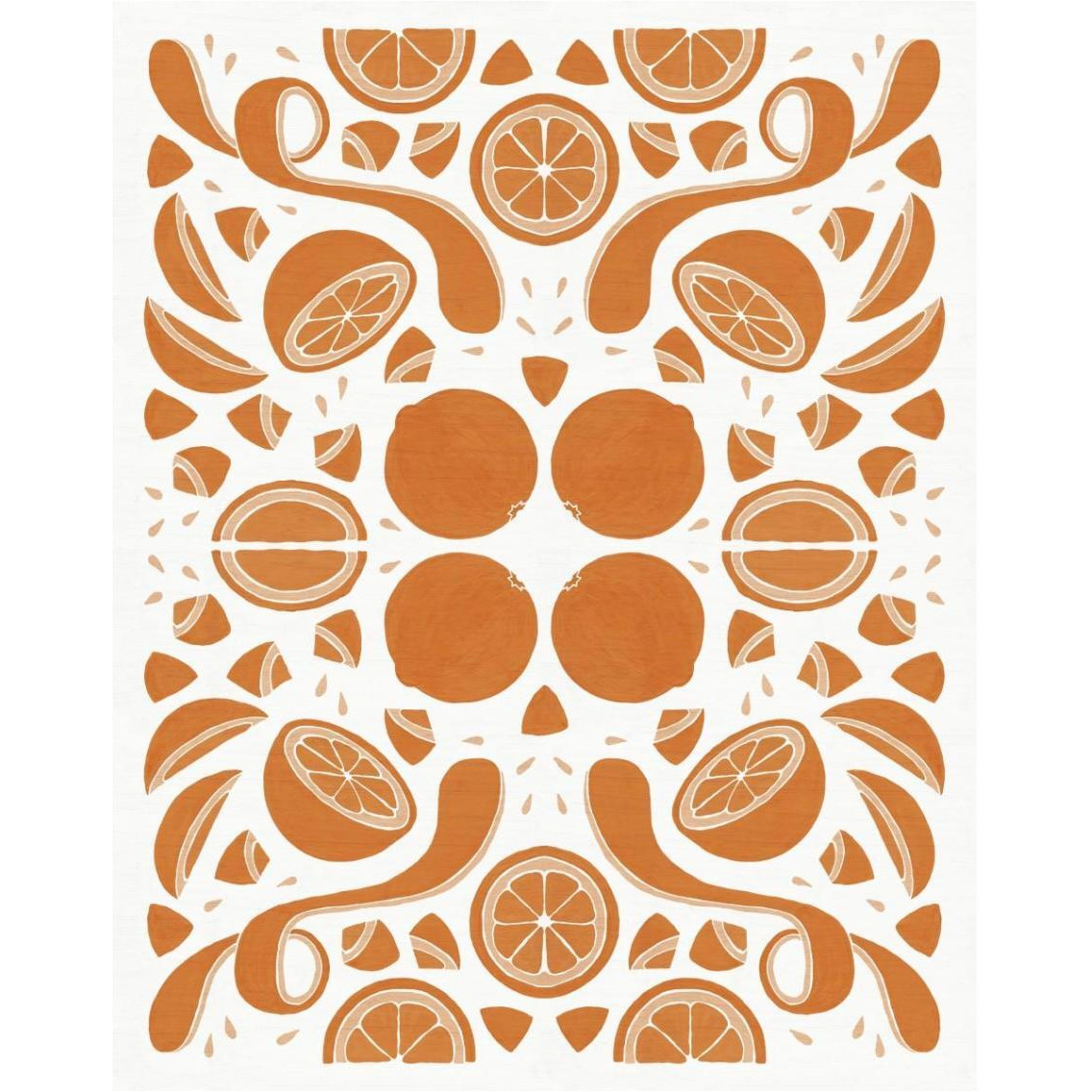 Retro Orange Otomi Monotone -Paper Art-30&quotx37"