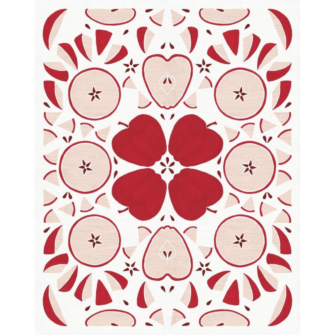 Retro Apple Otomi Monotone -Paper Art-24&quotx30"