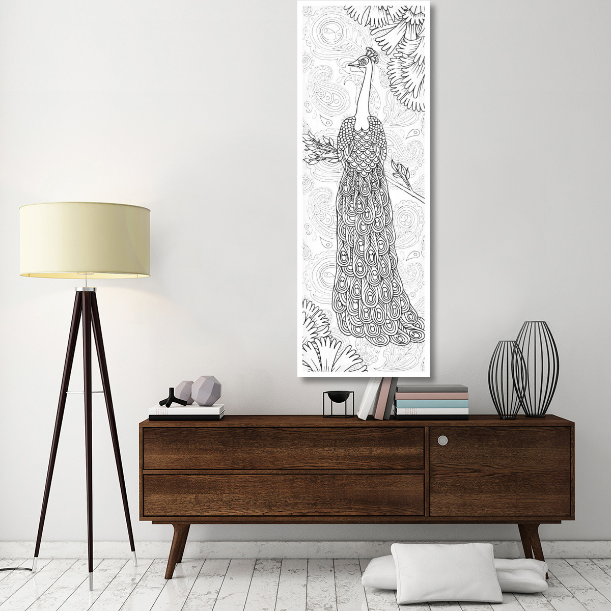 Boho Peacocks II -Paper Art-26&quotx74"