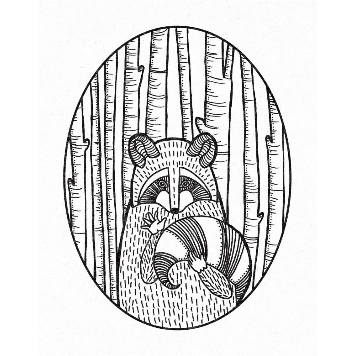 Forest Friends II Black and White -Paper Art-30&quotx37"