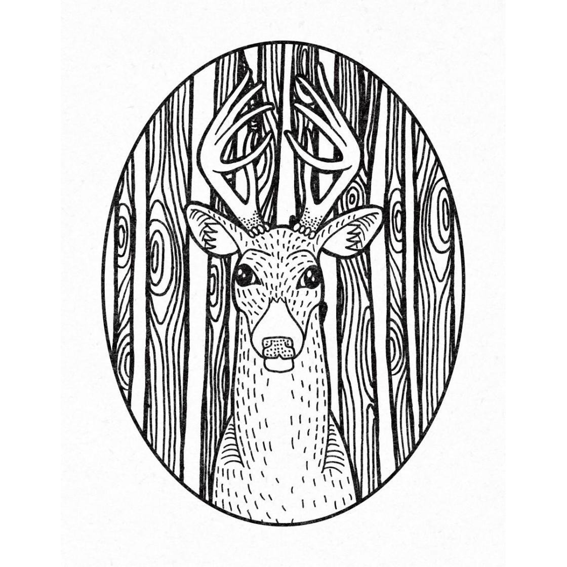 Forest Friends III Black and White -Paper Art-24&quotx30"