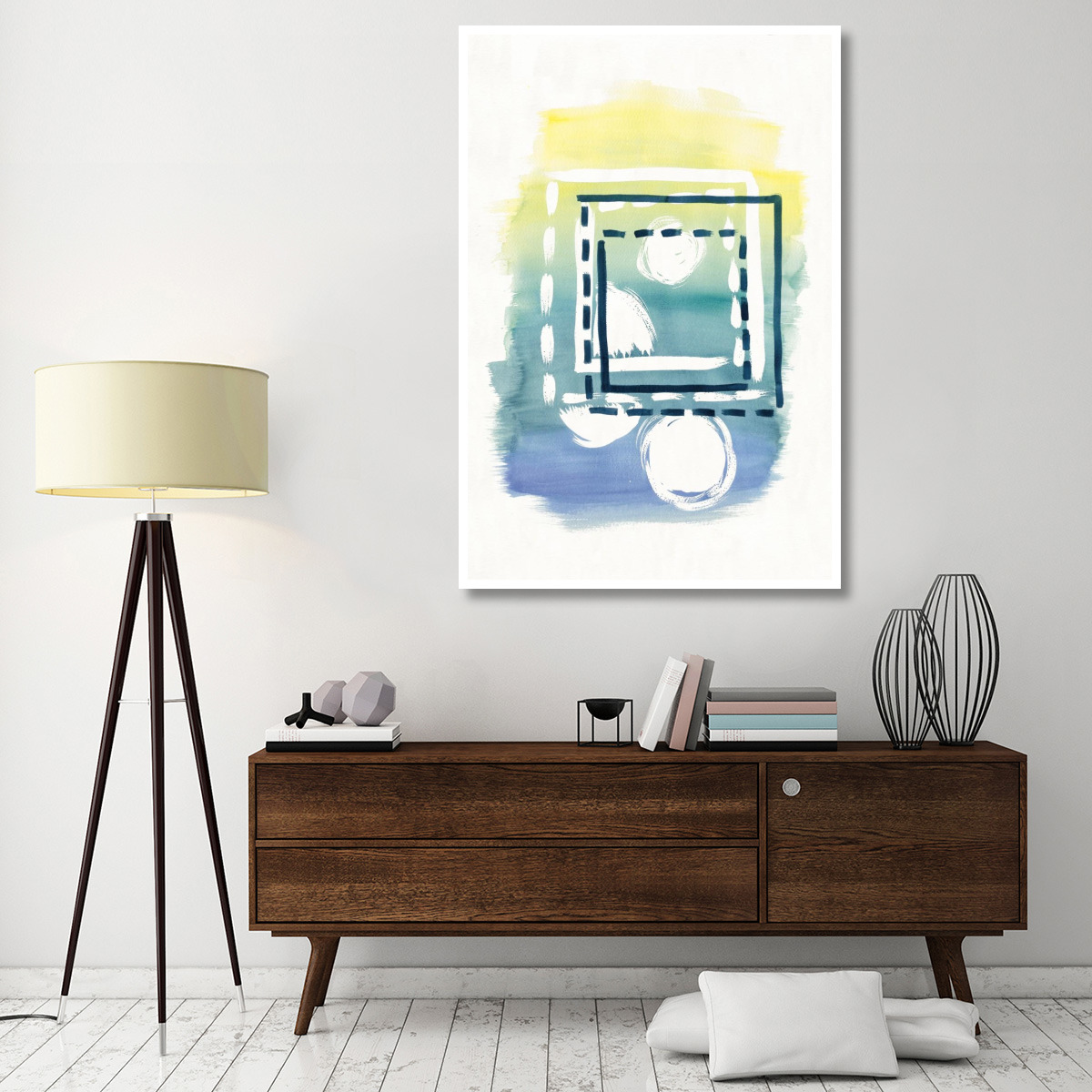 Offset Shapes Square -Paper Art-42&quotx62"