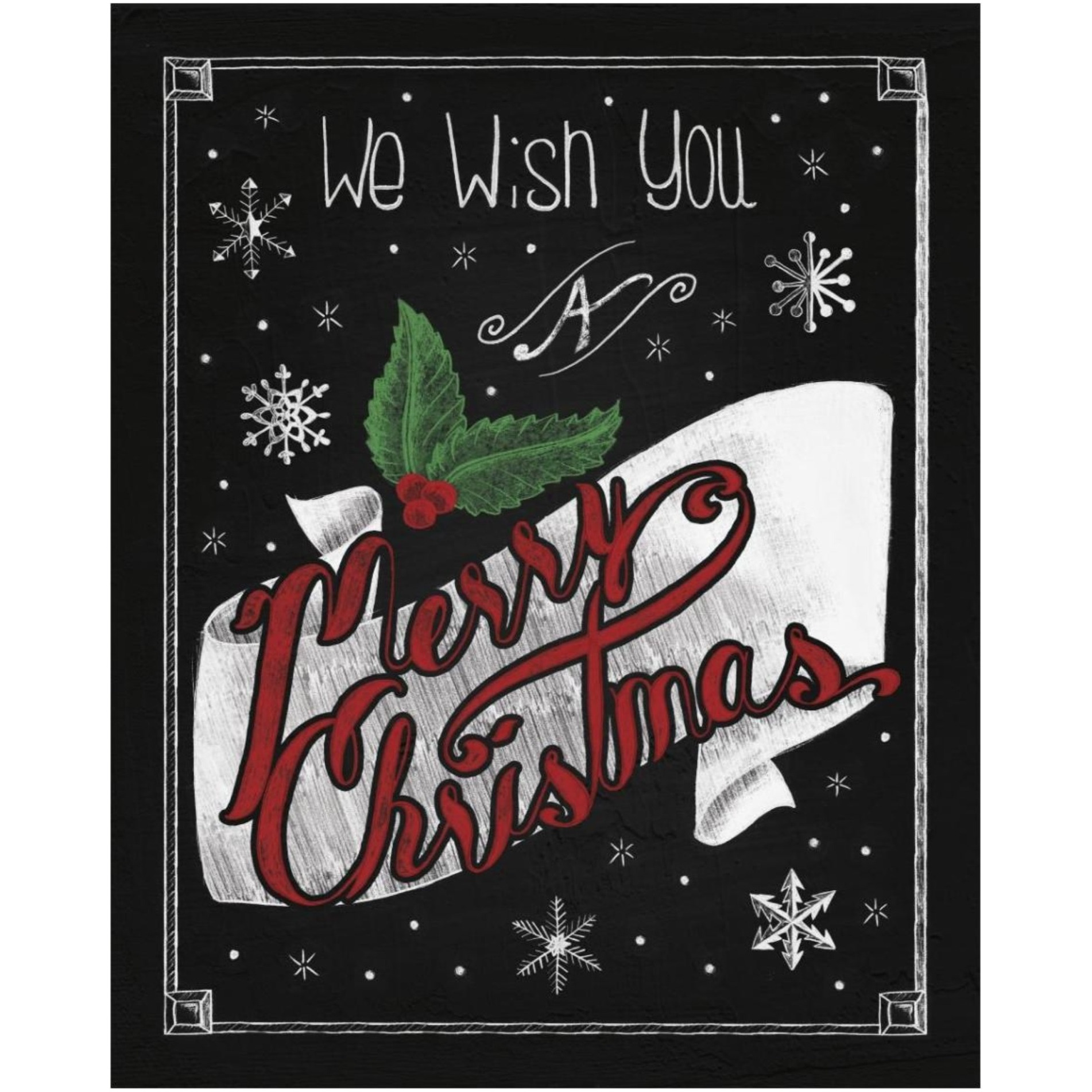 Christmas Chalkboard I -Paper Art-30&quotx37"