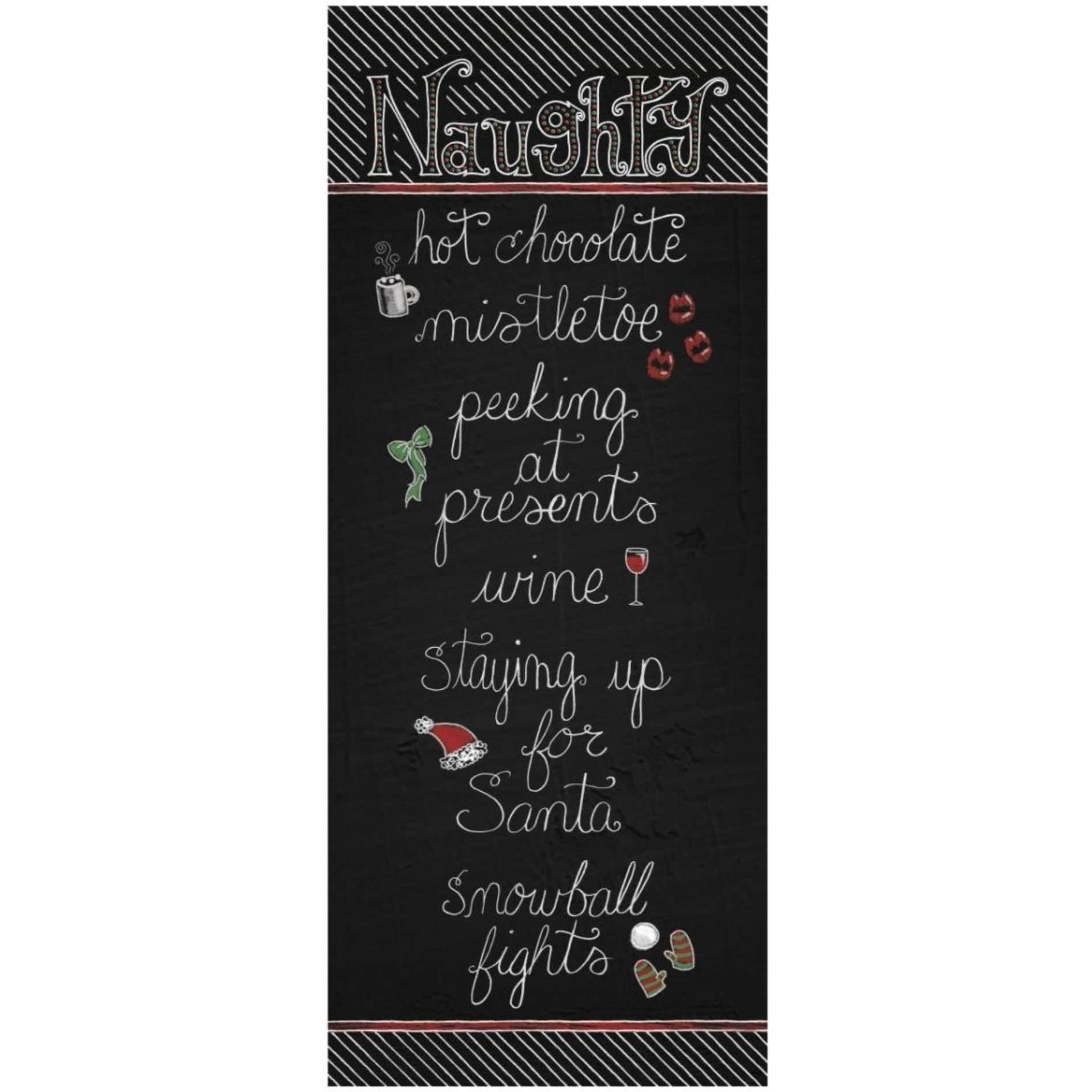 Christmas Chalkboard Naughty -Paper Art-14&quotx32"