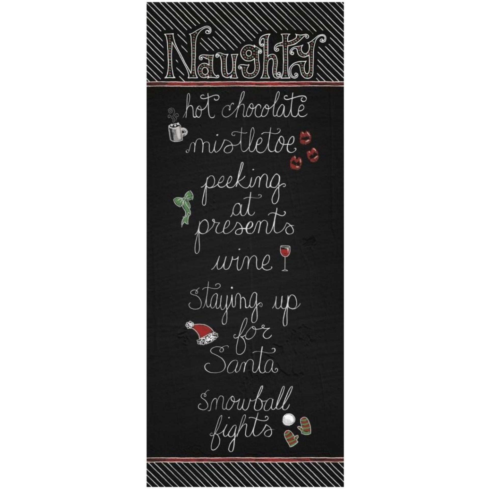 Christmas Chalkboard Naughty -Paper Art-18&quotx42"