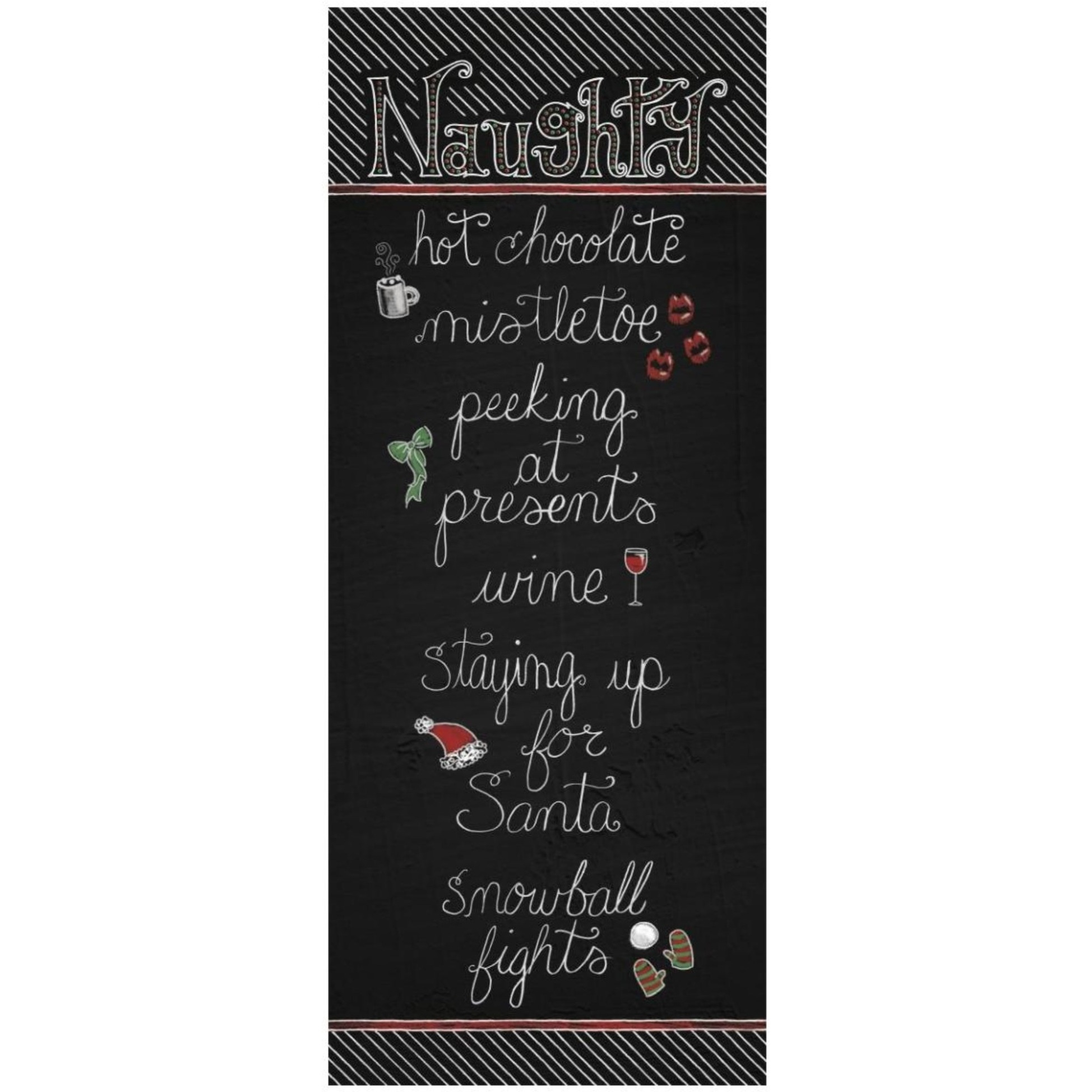 Christmas Chalkboard Naughty -Paper Art-22&quotx52"