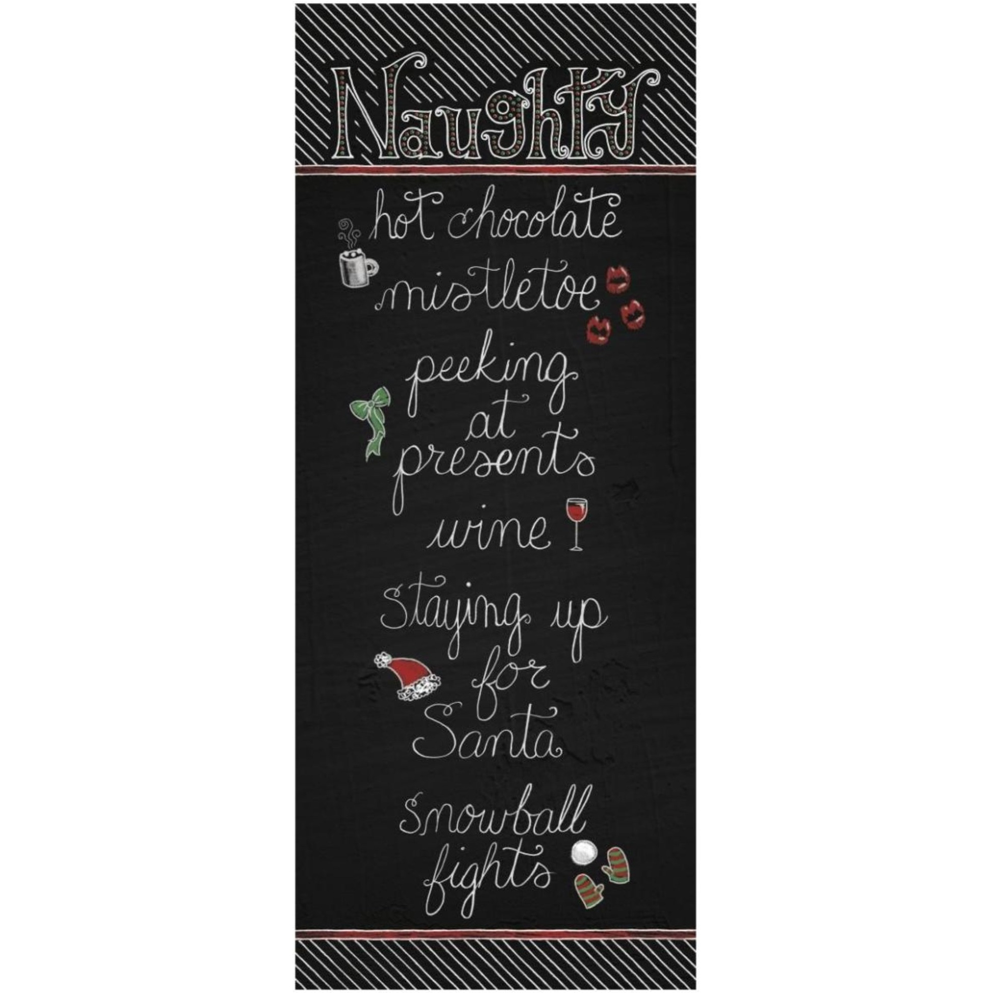 Christmas Chalkboard Naughty -Paper Art-26&quotx62"
