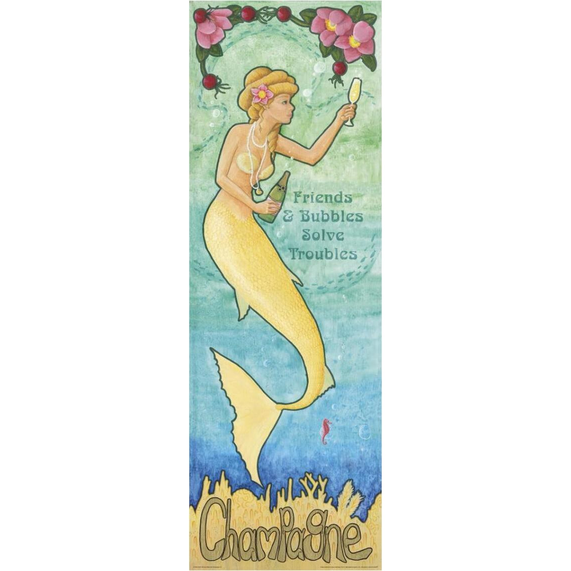 Nouveau Mermaid Champagne v2 -Paper Art-14&quotx38"