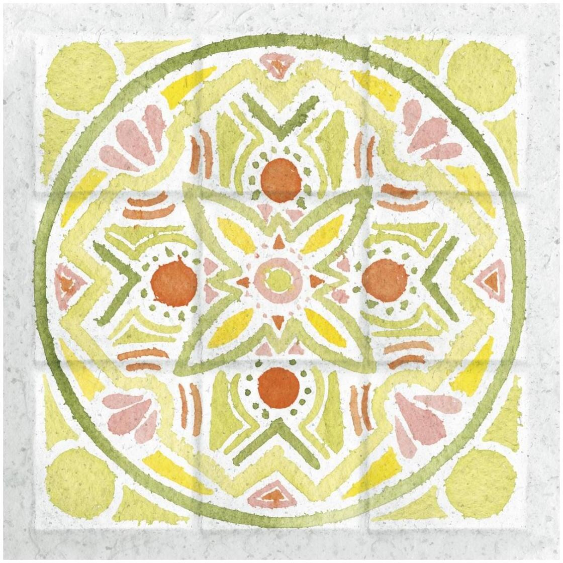 Citrus Tile III -Paper Art-26&quotx26"