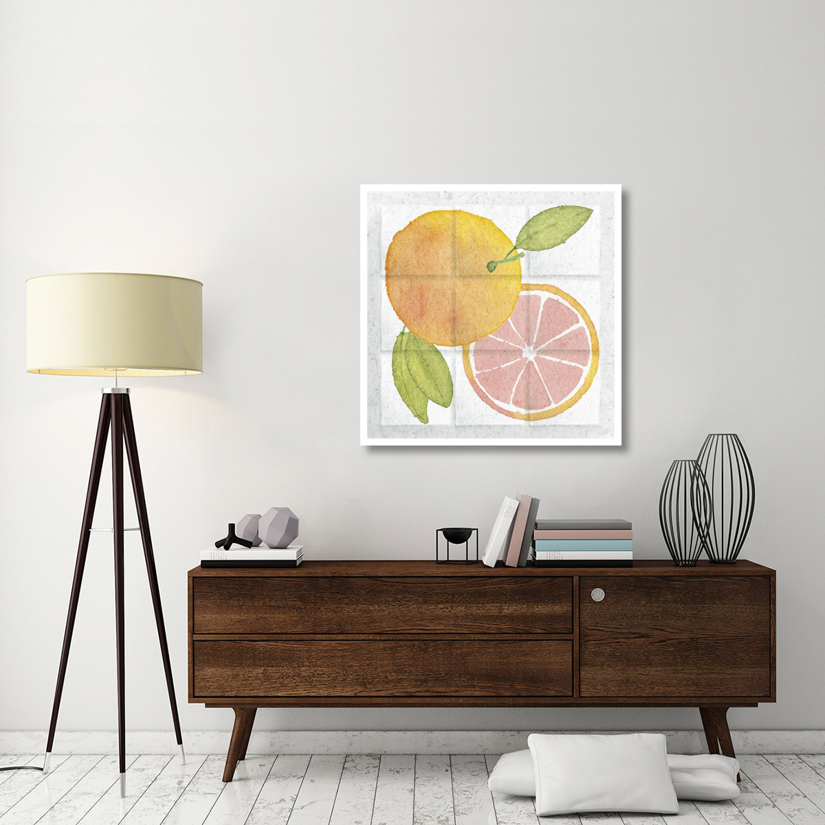 Citrus Tile VIII -Paper Art-38&quotx38"