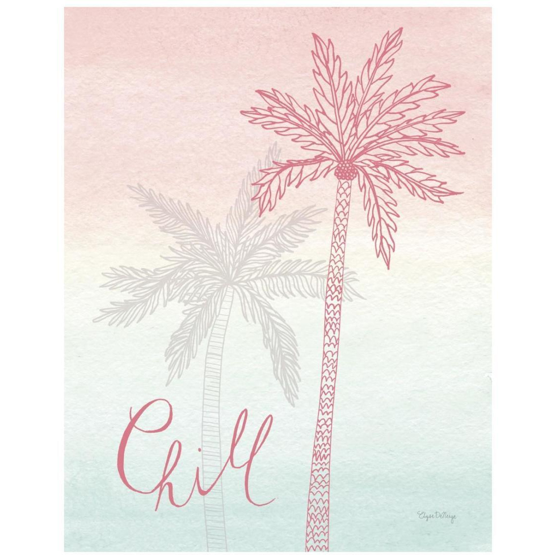 Sunset Palms II -Paper Art-22&quotx26"