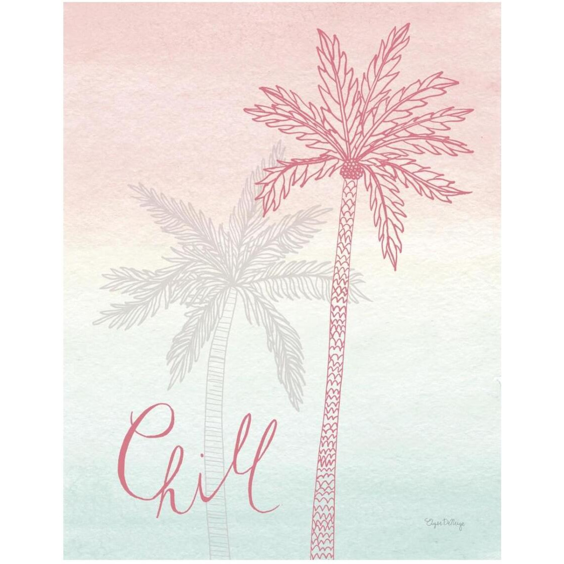 Sunset Palms II -Paper Art-24&quotx30"