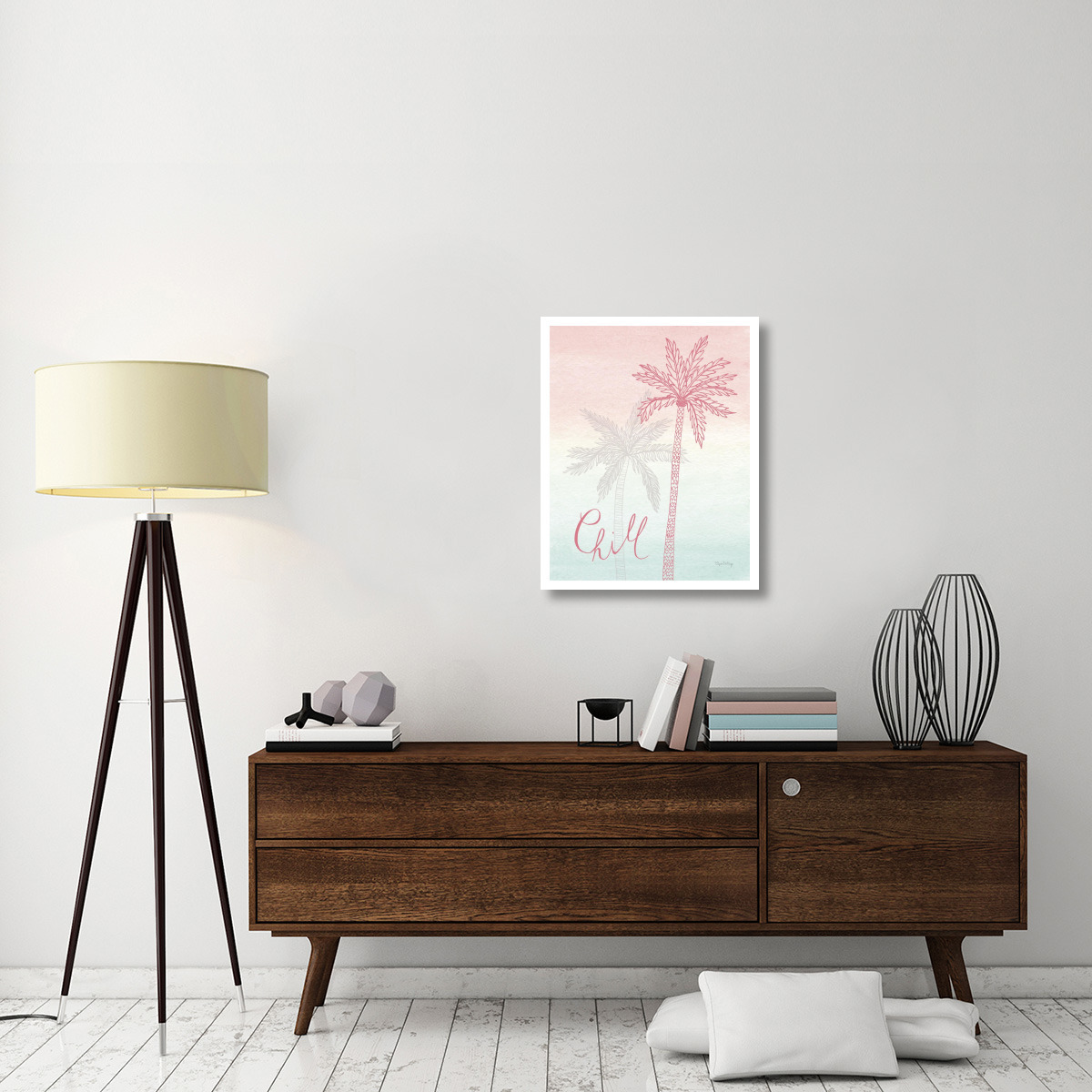 Sunset Palms II -Paper Art-24&quotx30"
