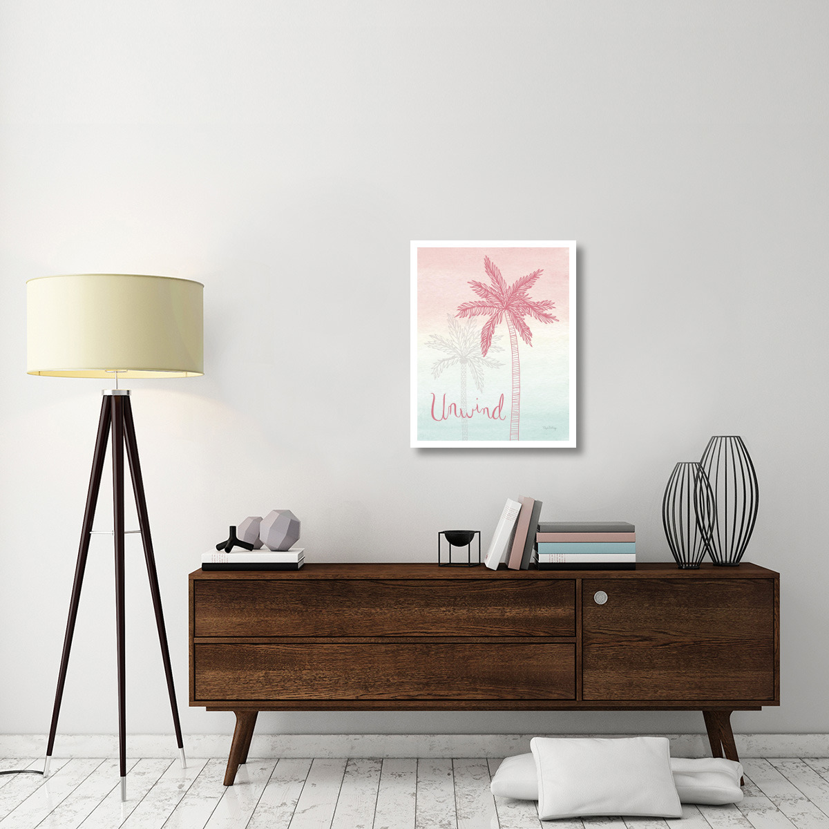Sunset Palms III -Paper Art-24&quotx30"