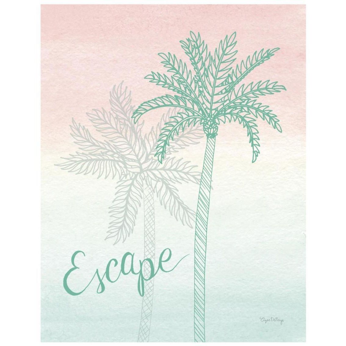 Sunset Palms IV -Paper Art-22&quotx26"